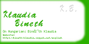 klaudia bineth business card